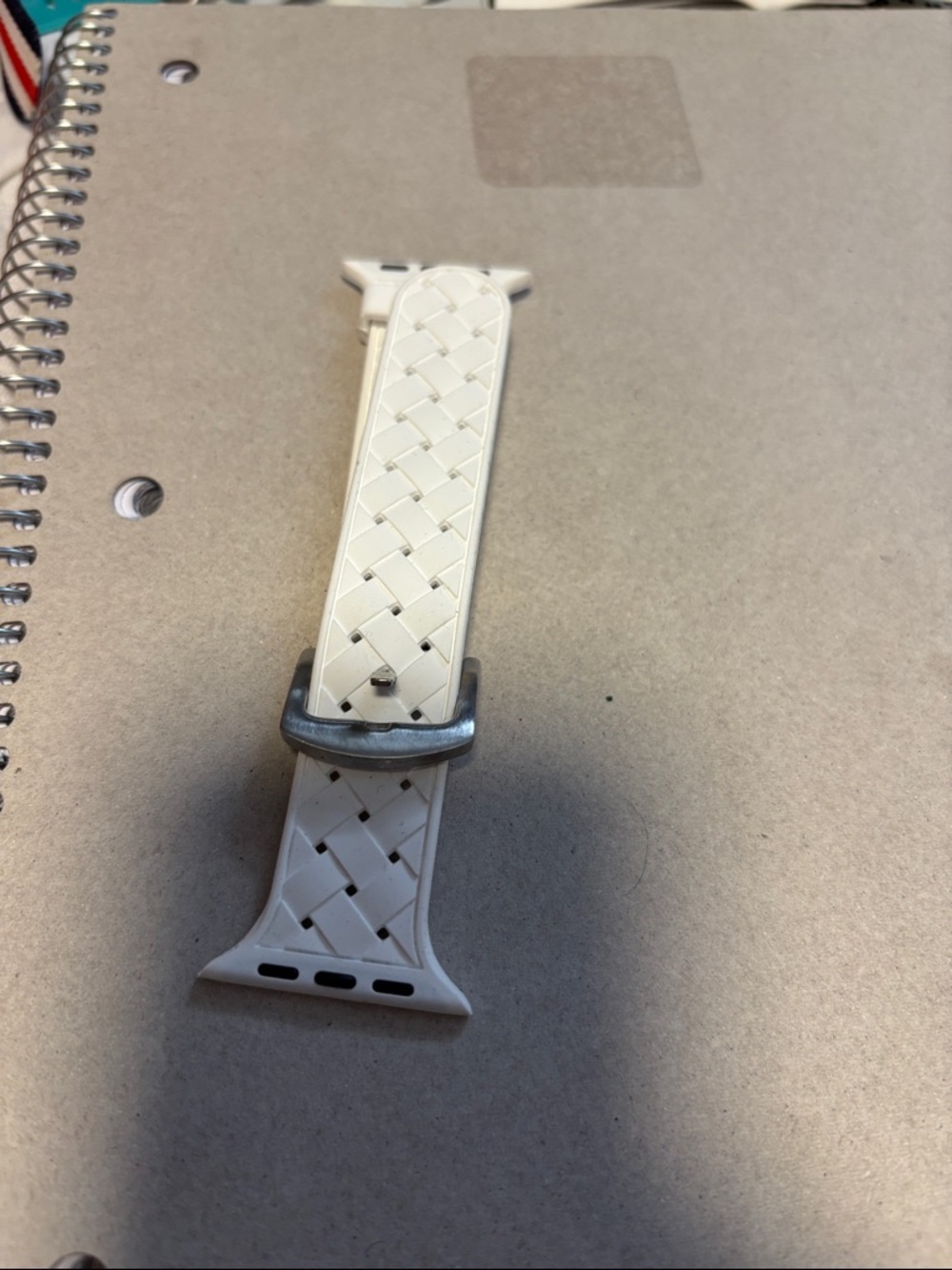 Silicone Woven Apple Watch Band - Cream